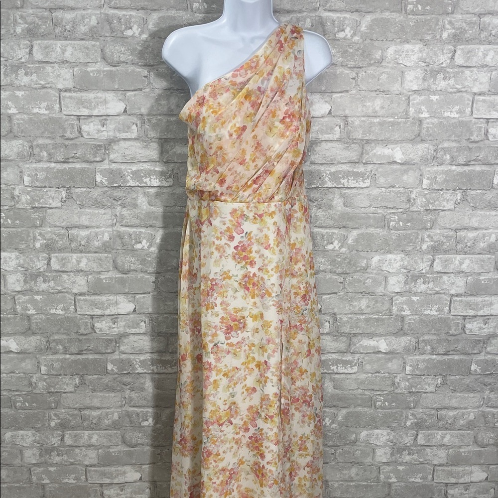 Birdy Grey Kira One-Shoulder Maxi Dress in the "Pressed Floral" Pattern - Picture 1 of 8